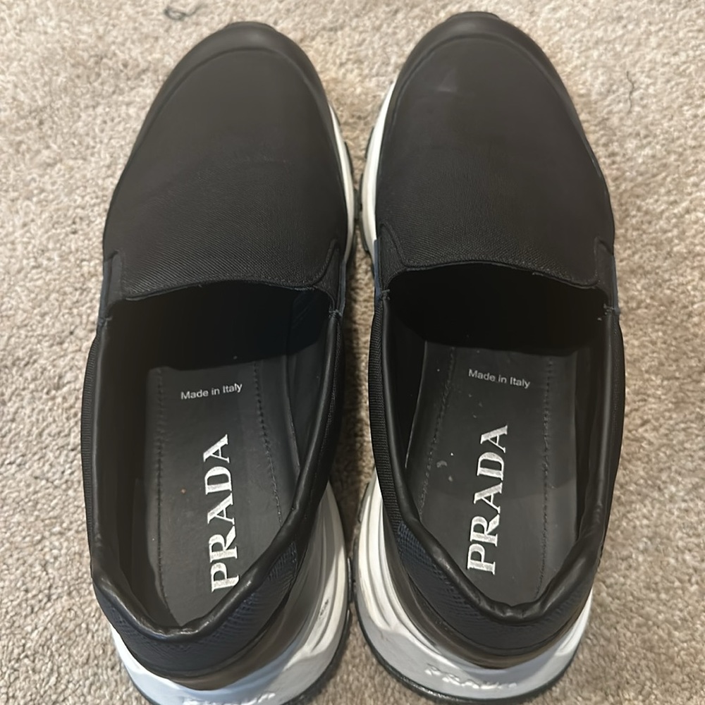 Prada Leather Slip-On Sneakers - Picture 6 of 11